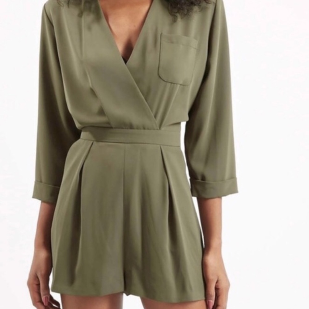 Topshop petite green romper
